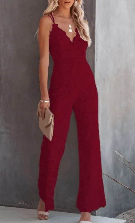 ELEGANCE ENLACE LACE JUMPSUIT