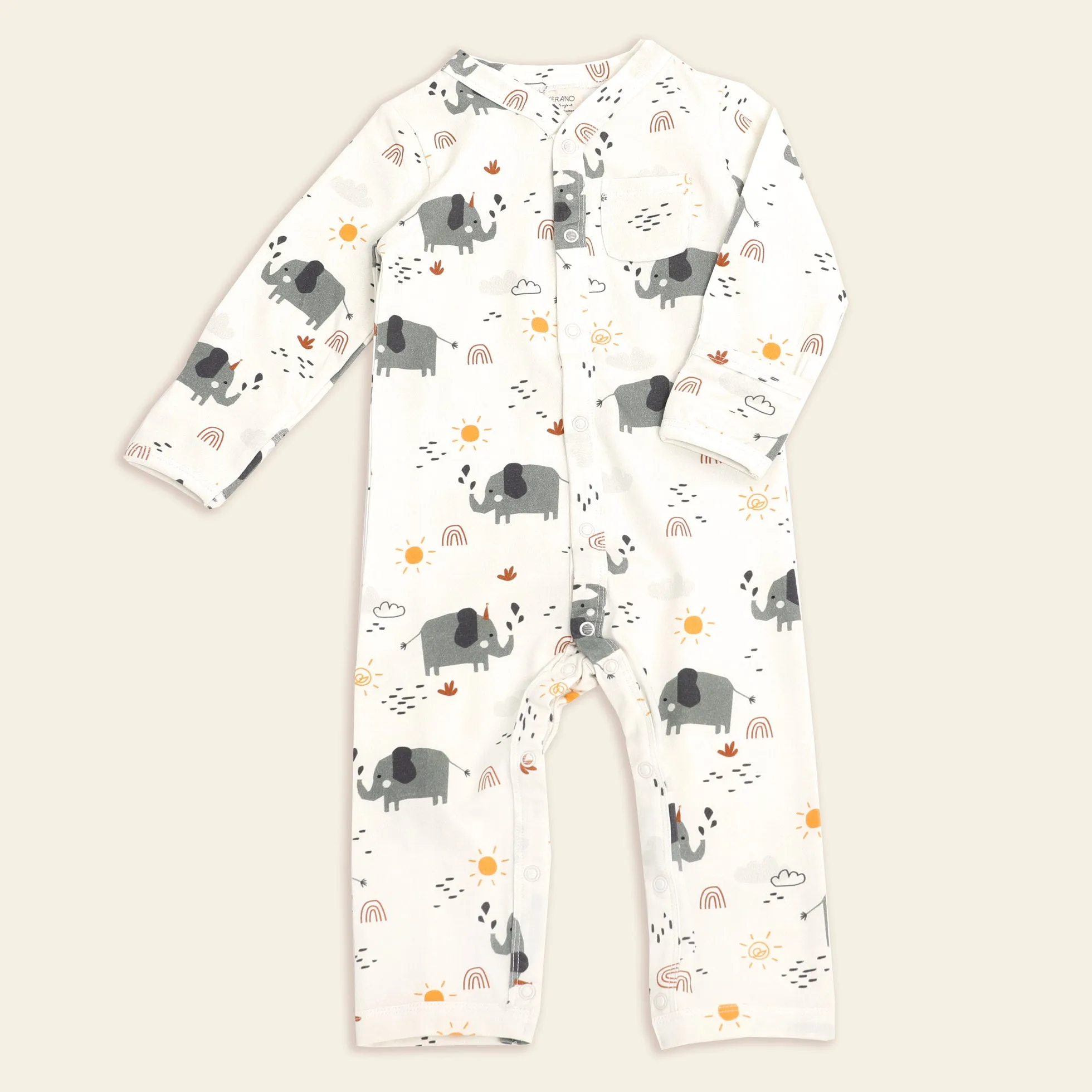 Elephant Baby Jumpsuit  (Organic Cotton)