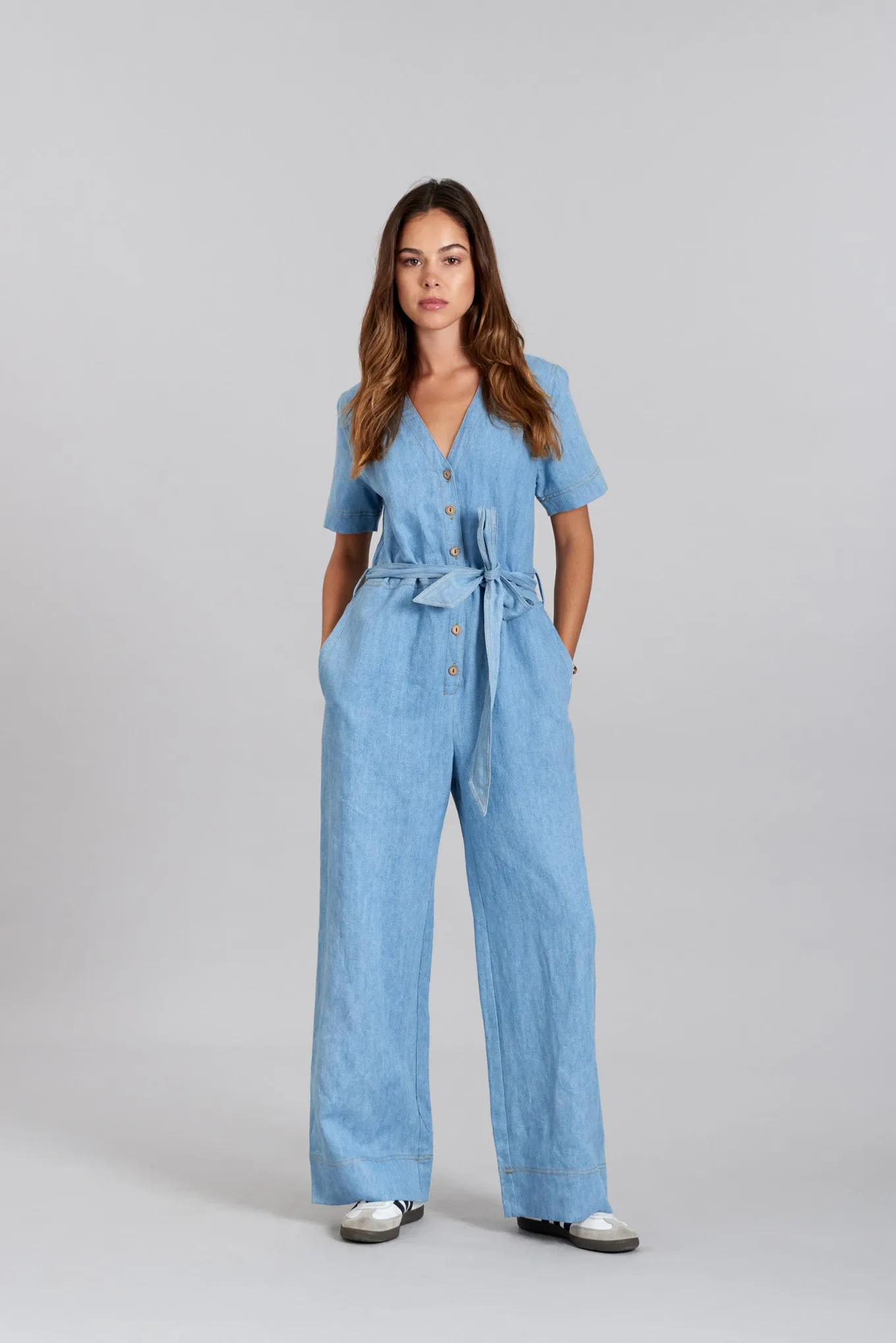 ELOUISE - Organic Cotton Jumpsuit Light Wash