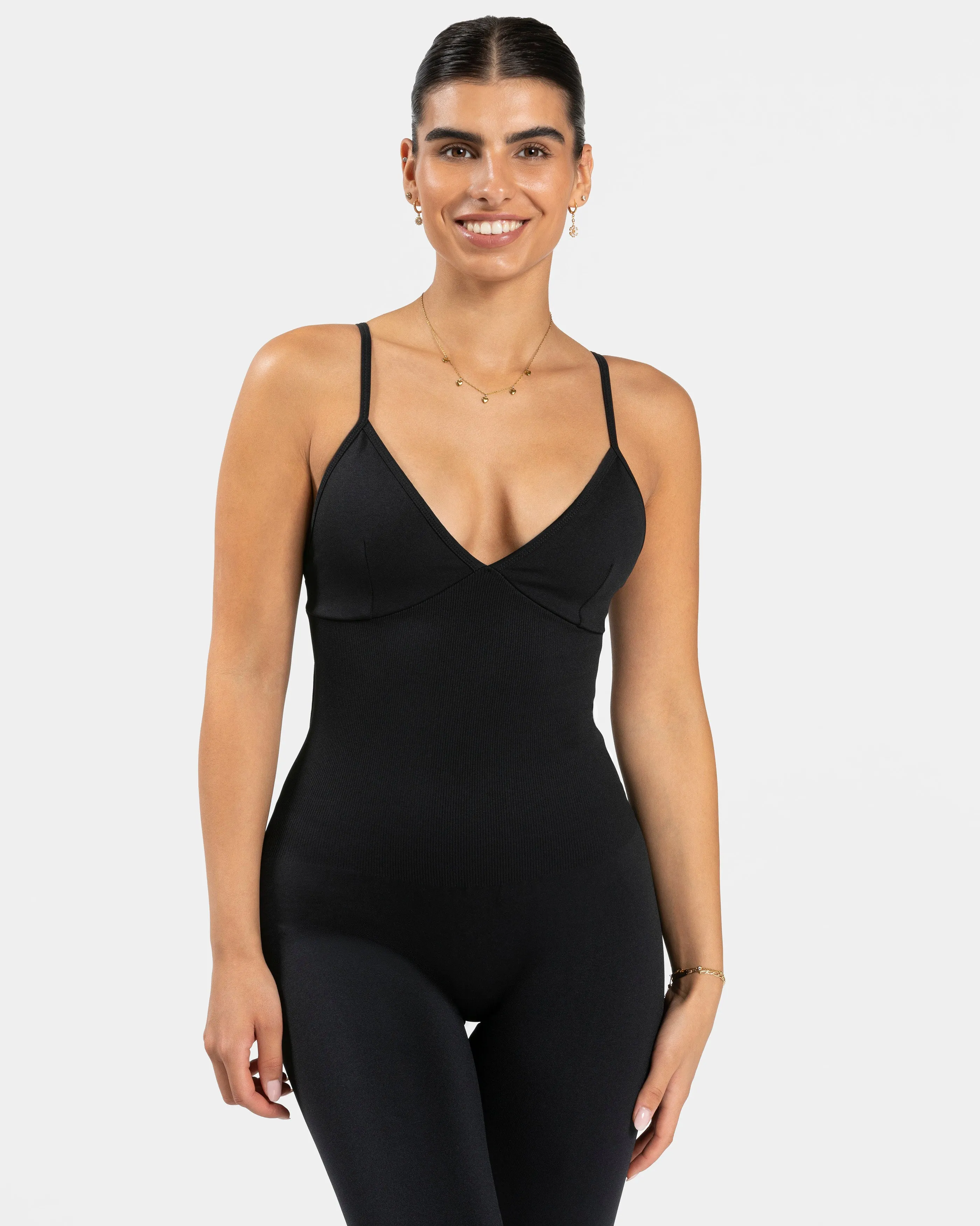 Essence V-Back Covert Scrunch Jumpsuit "Schwarz"