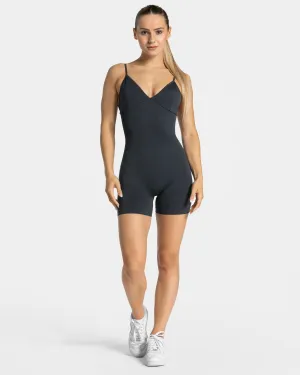 Essence V-Back Covert Scrunch Short Jumpsuit "Ebony"