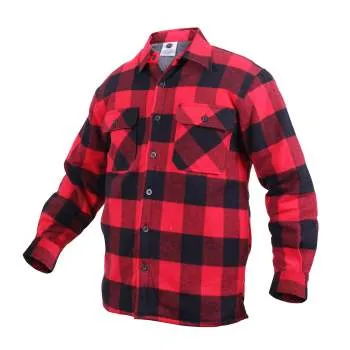 Extra Heavyweight Buffalo Plaid Sherpa Lined Flannel Shirts