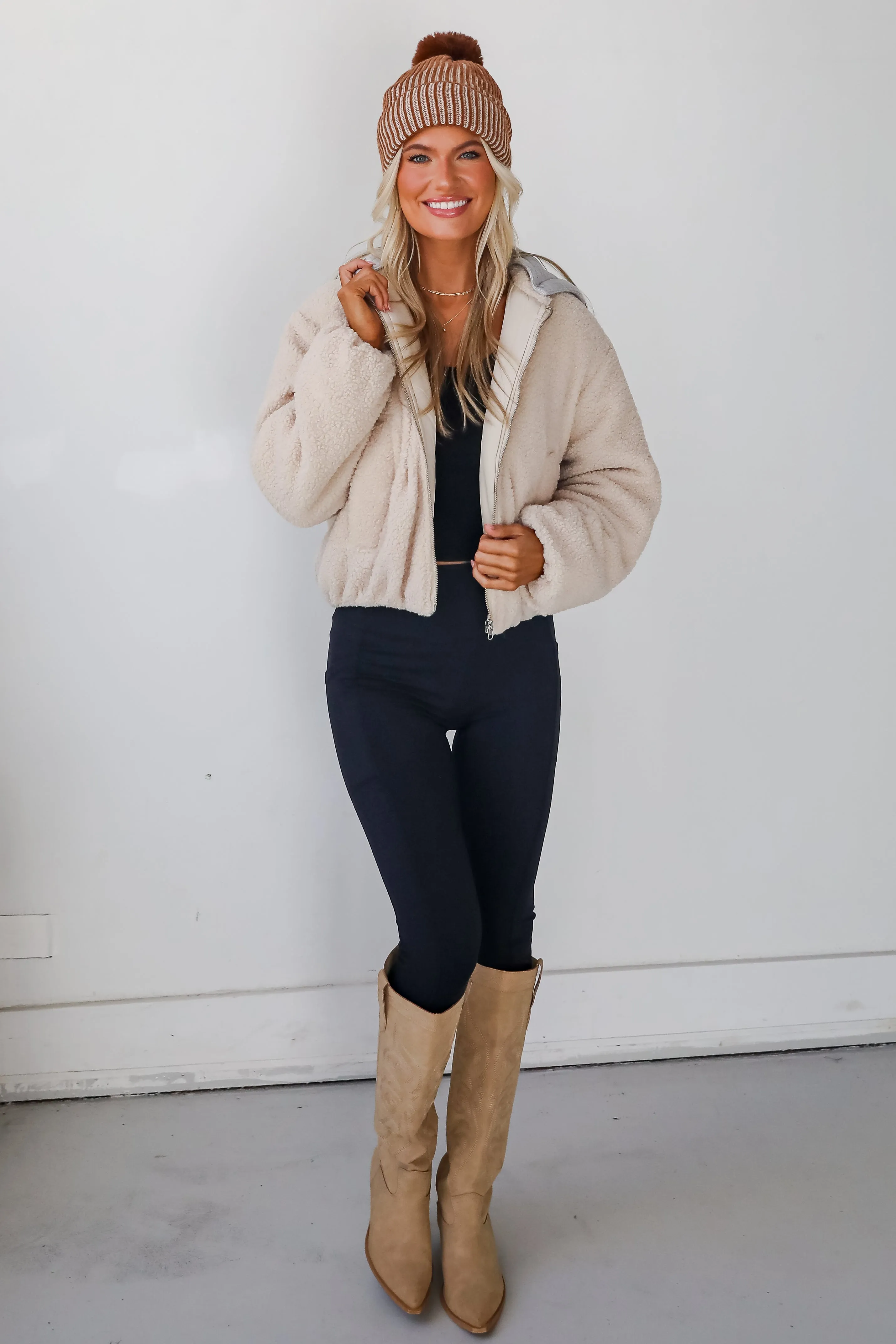 FINAL SALE - Enviable Forecast Cream Sherpa Jacket