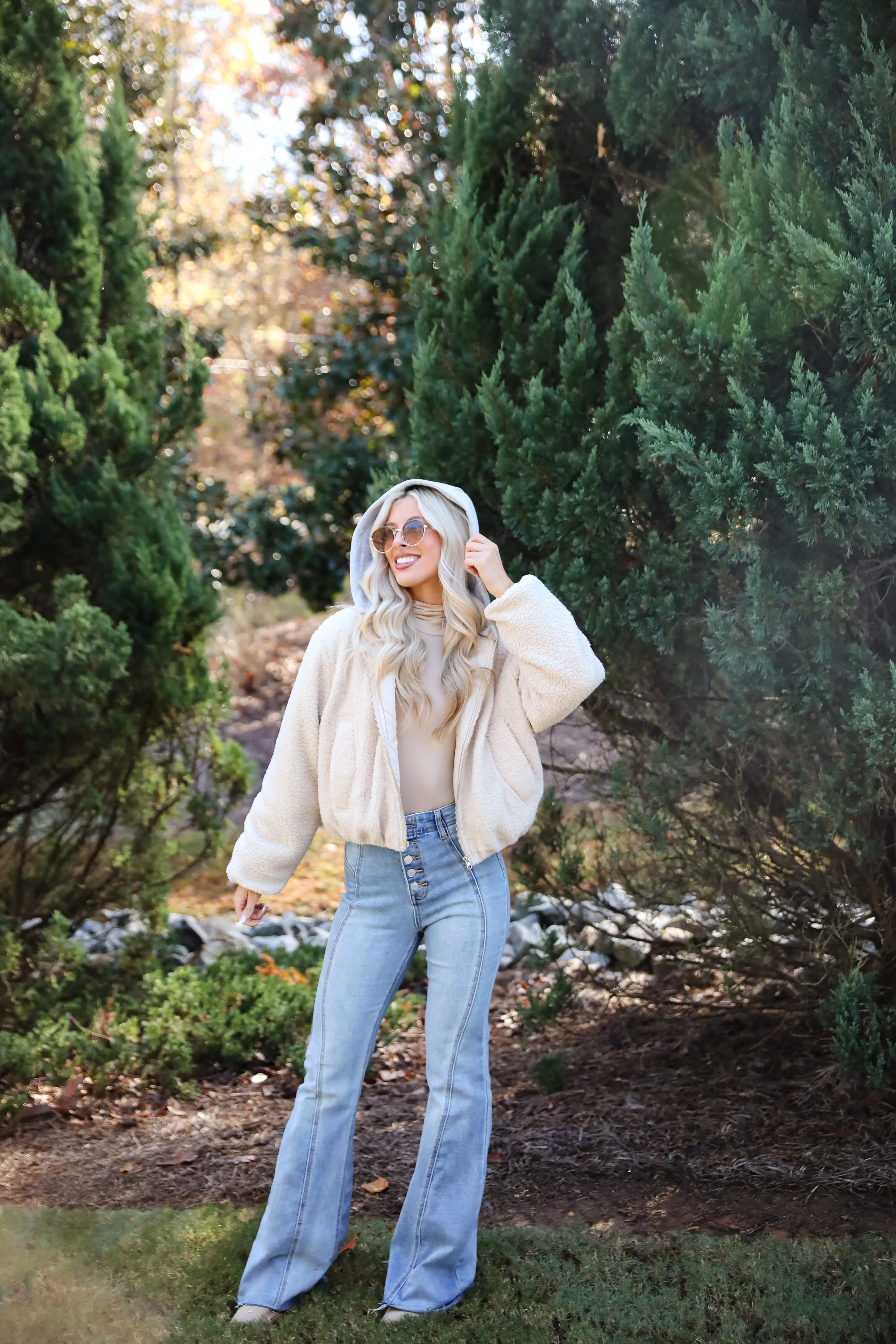 FINAL SALE - Enviable Forecast Cream Sherpa Jacket