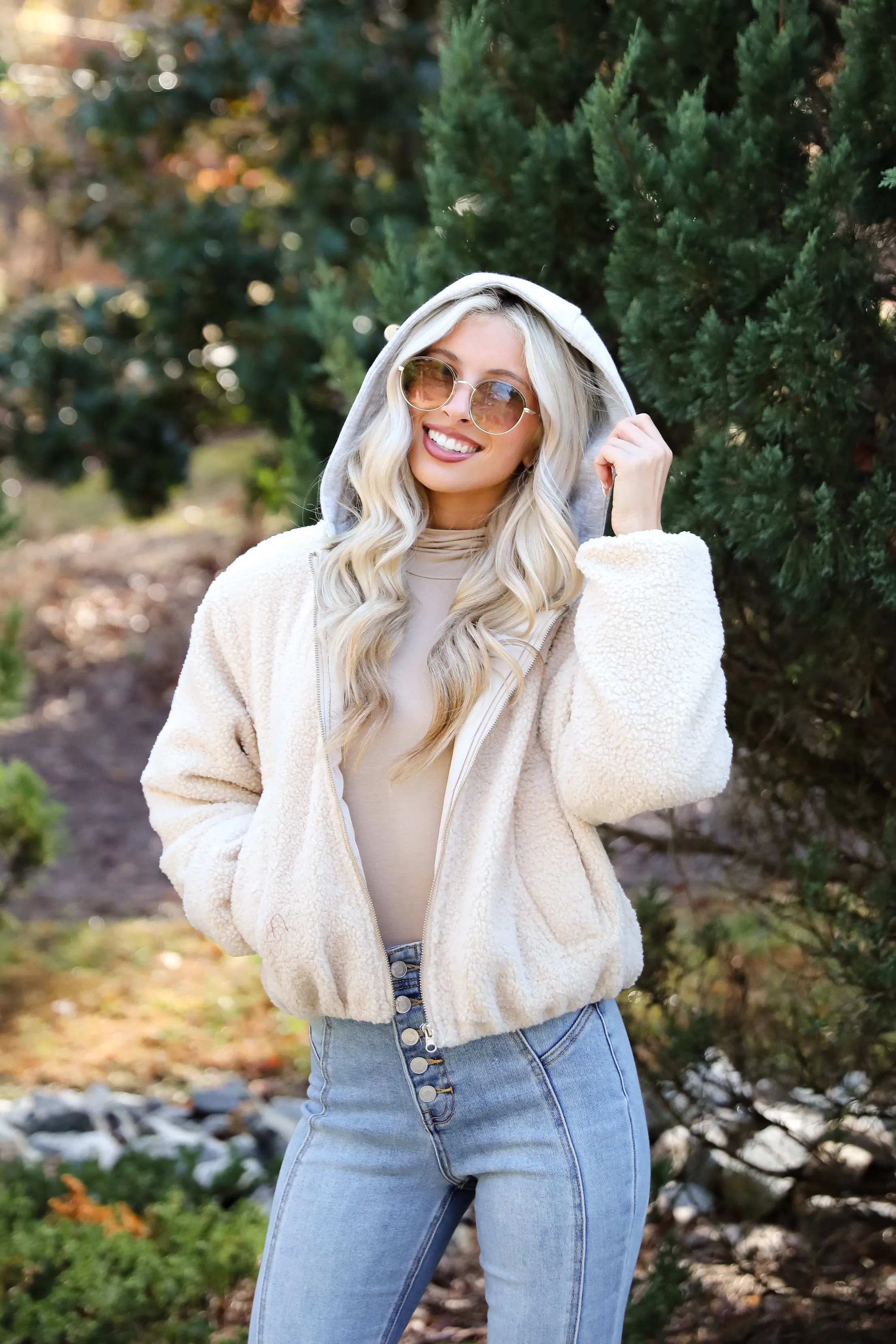 FINAL SALE - Enviable Forecast Cream Sherpa Jacket