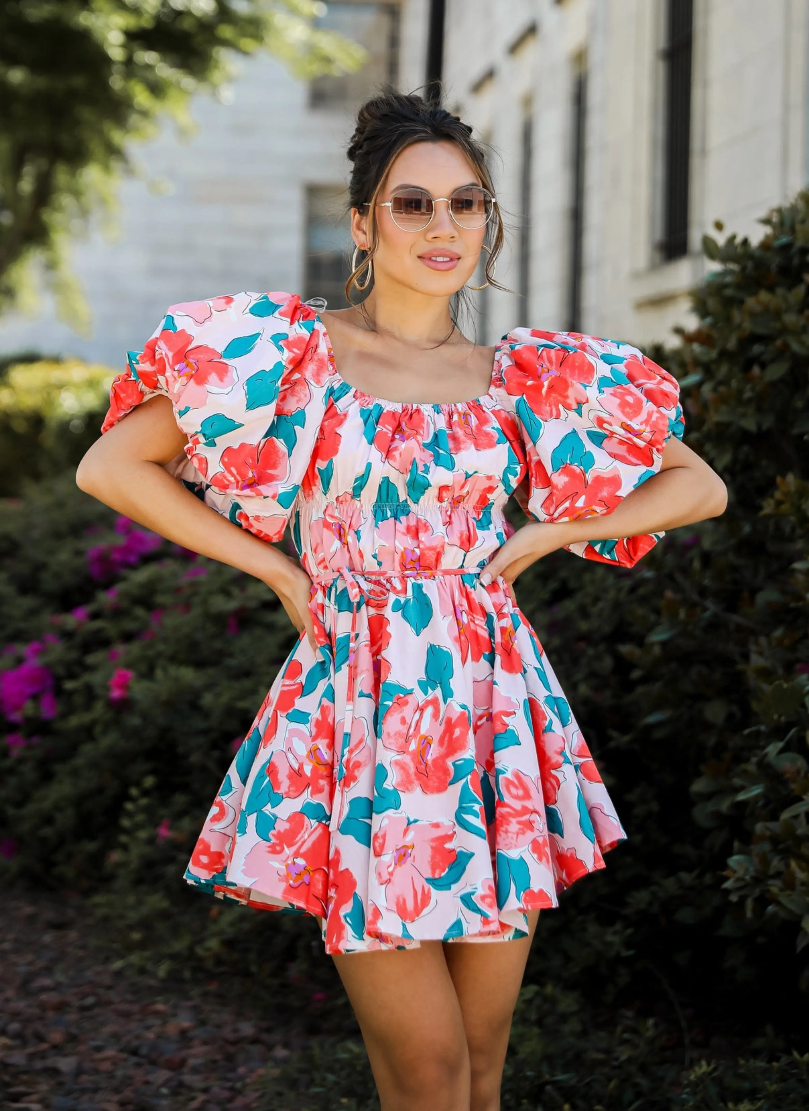 FINAL SALE - More Than Darling Floral Puff Sleeve Mini Dress