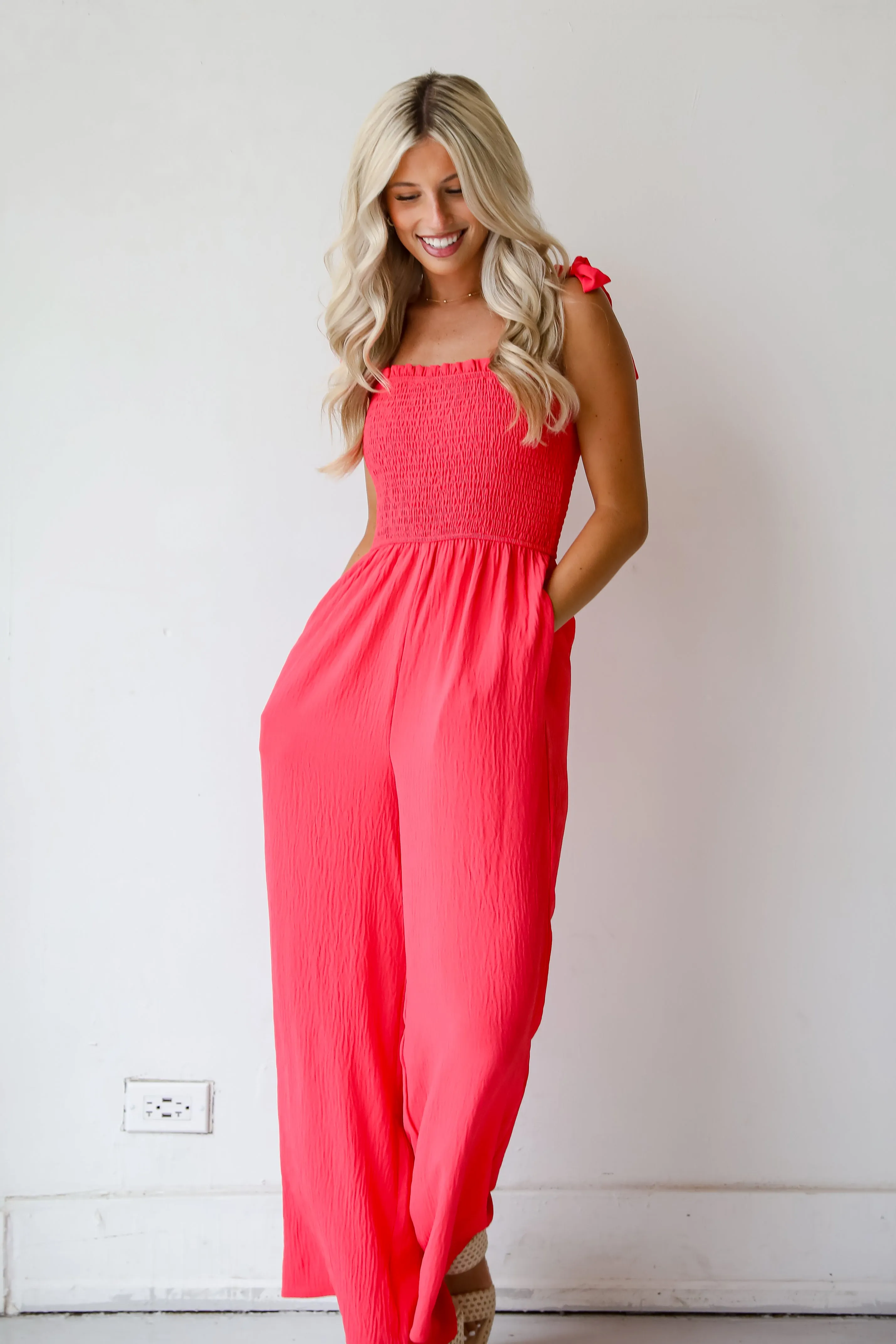 FINAL SALE - Significant Allure Coral Jumpsuit