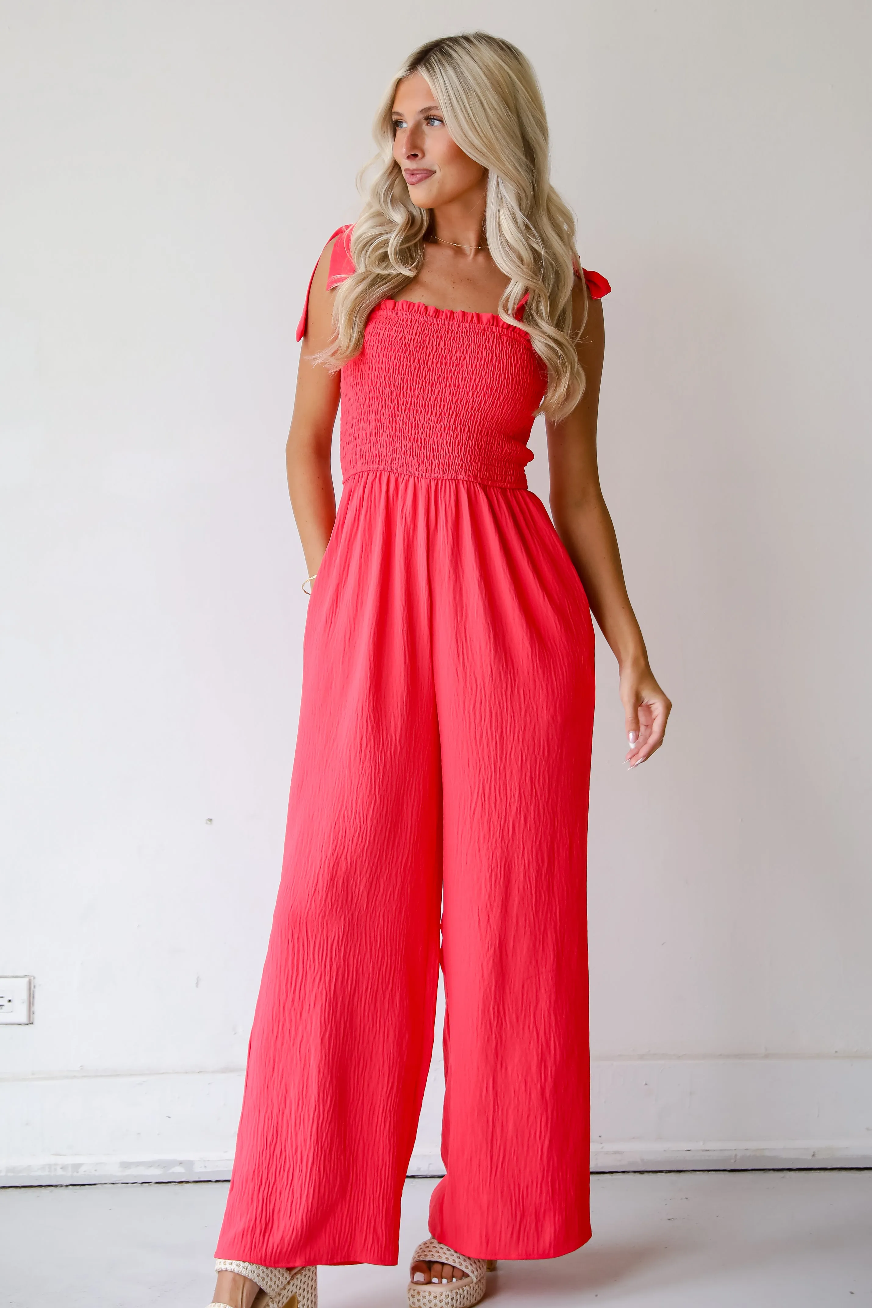 FINAL SALE - Significant Allure Coral Jumpsuit