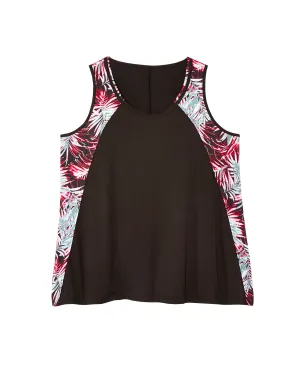 Flora Tank | Black / Magenta