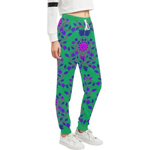 Floral Beadwork Four Clans Deep Lake Women's Sweatpants