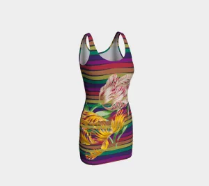 Floral Rainbow Bodycon Dress