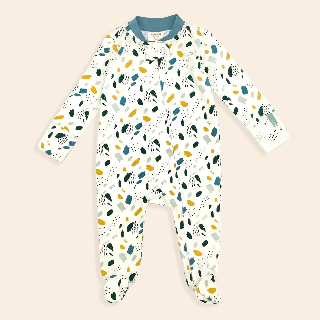 Florence Bloom Zipper Jumpsuit Footie (Organic Cotton)