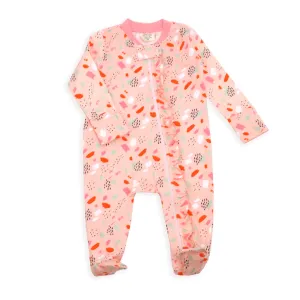 Florence Bloom Zipper Jumpsuit Footie with Ruffles (Organic Cotton)