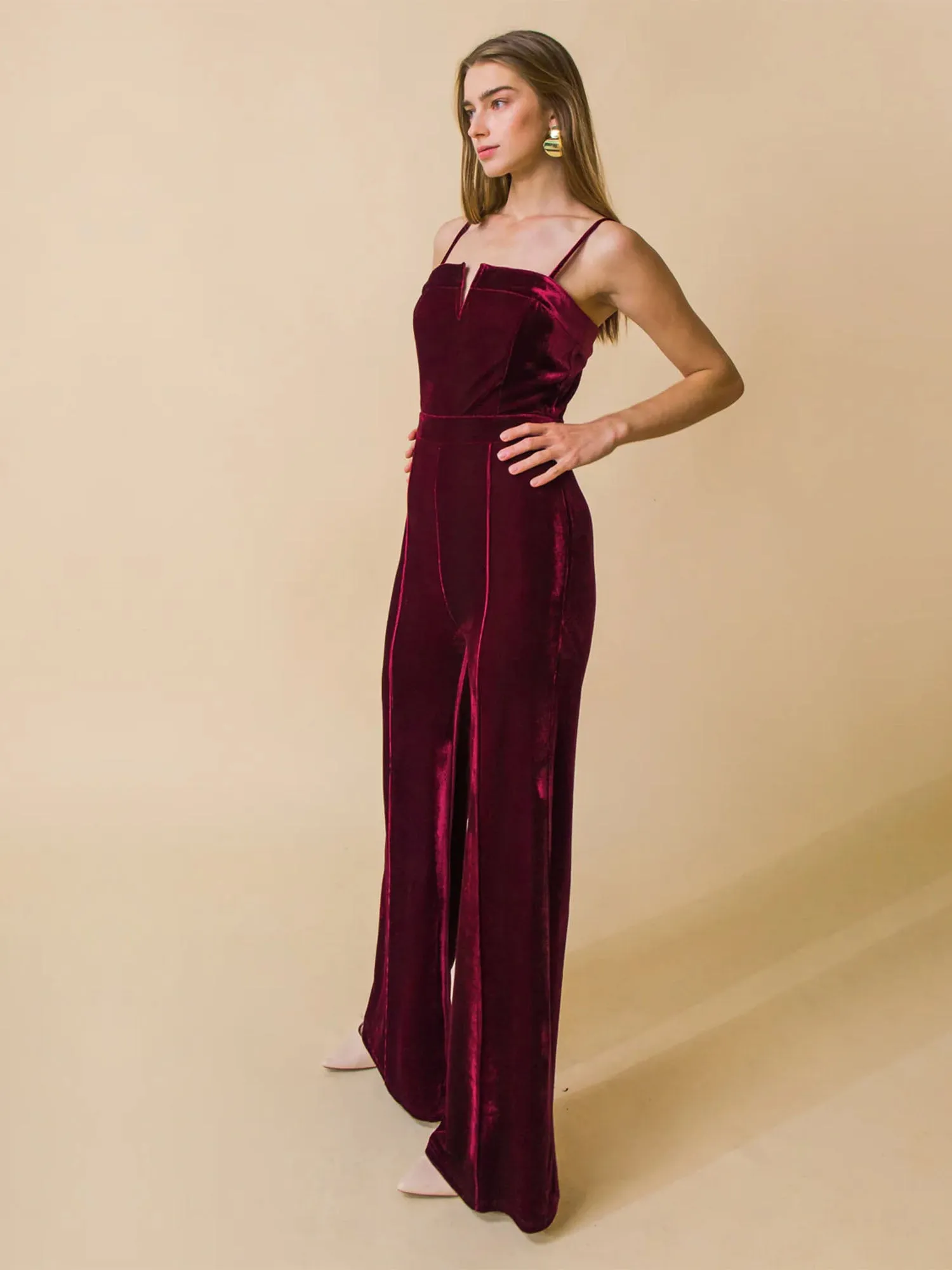 Flying Tomato Wide Leg Velvet Jumpsuit - Brands We Love