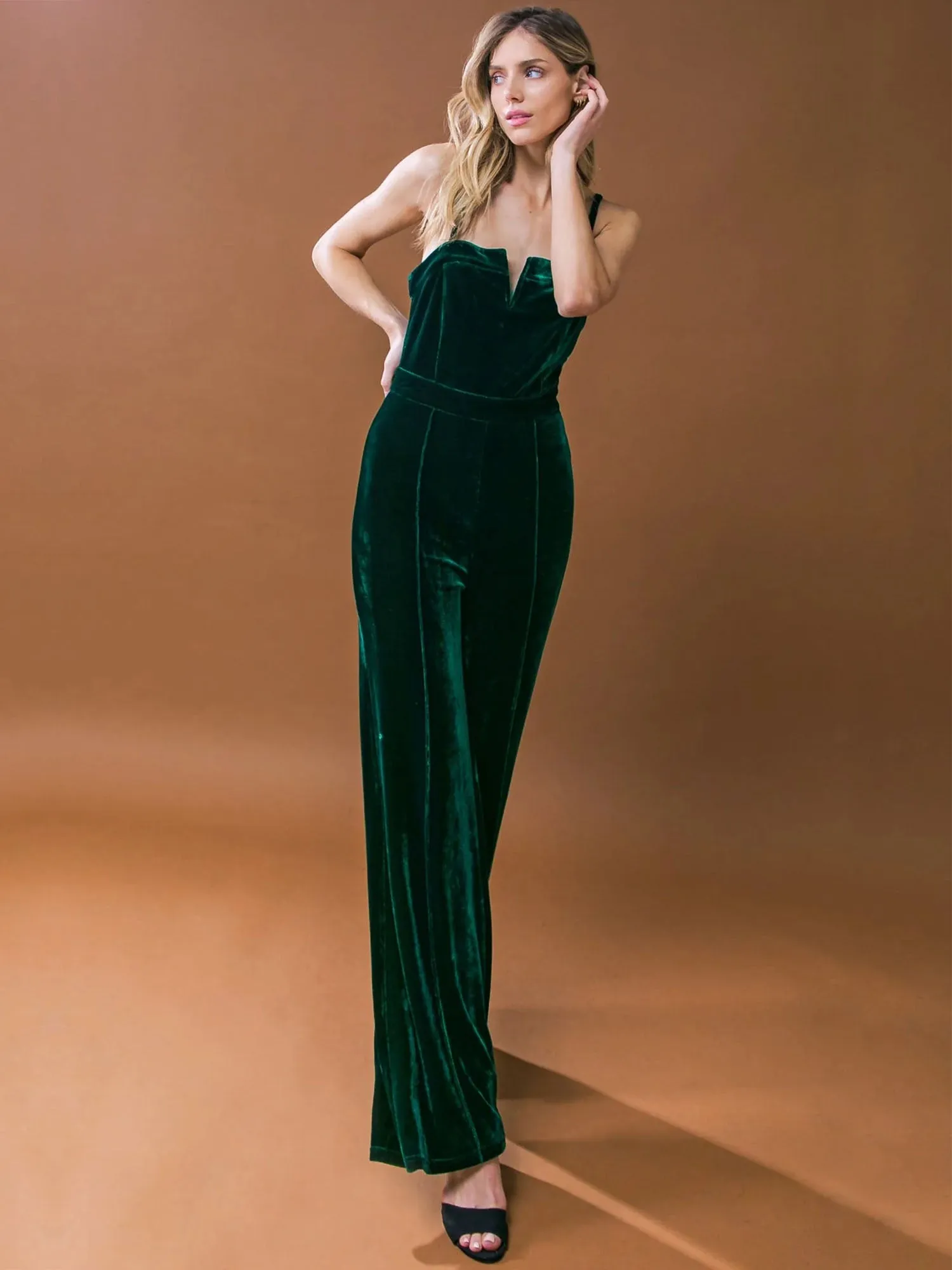 Flying Tomato Wide Leg Velvet Jumpsuit - Brands We Love