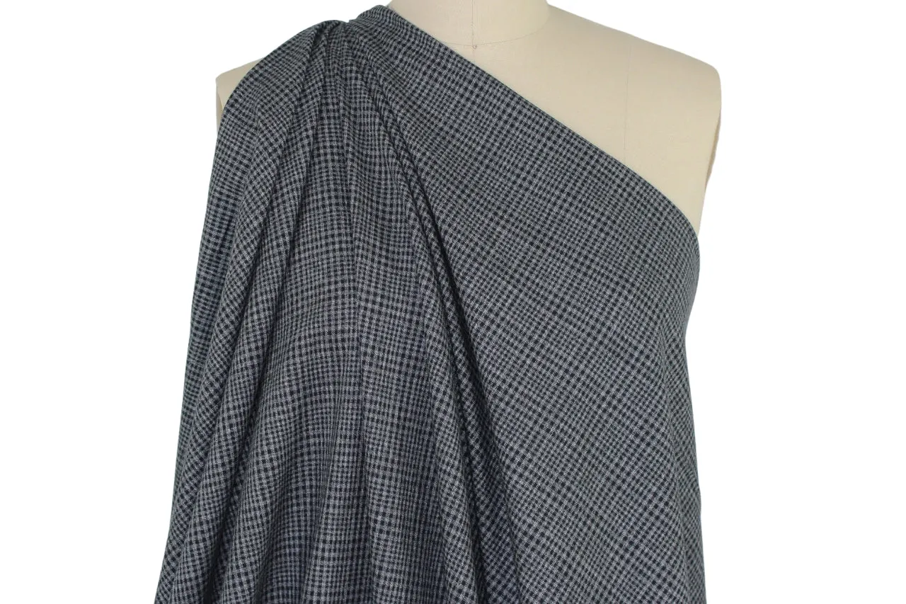 Glen Plaid Cotton Flannel - Gray/Black