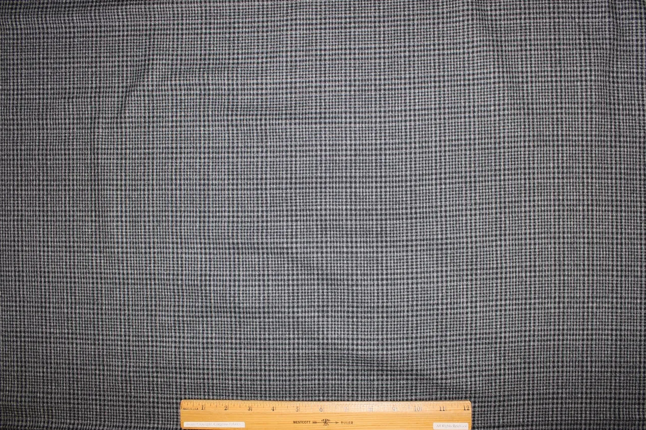 Glen Plaid Cotton Flannel - Gray/Black