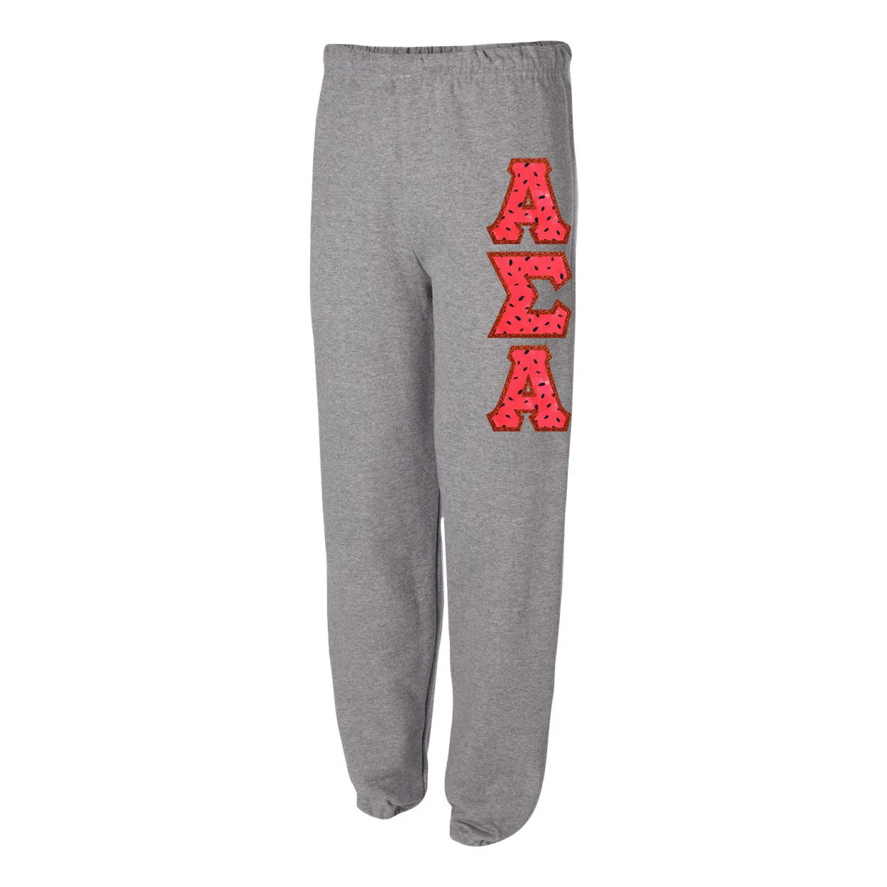 Greek Sweatpants, Vertical Letters - TWILL