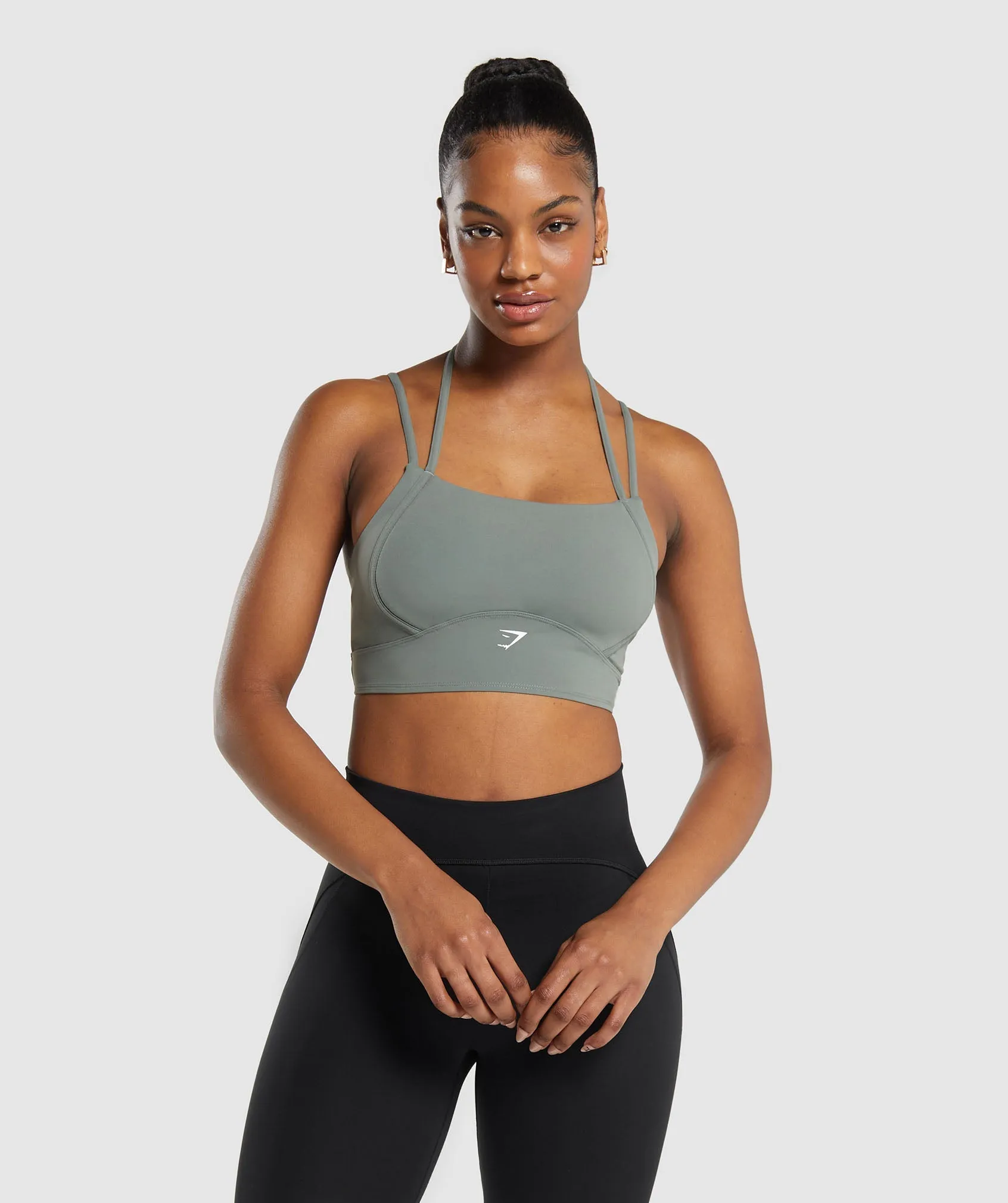 Gymshark Halterneck Crop Cami Tank - Unit Green