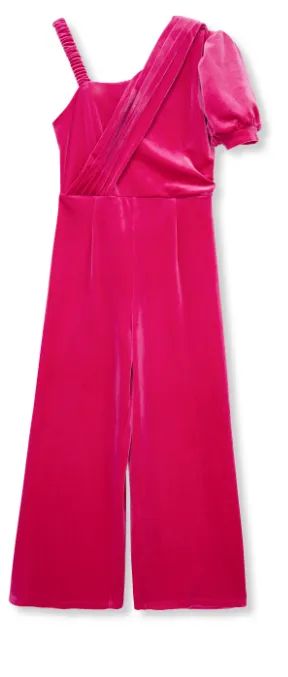 Habitual Girl- Velvet Asymmetrical Jumpsuit (More Colors)