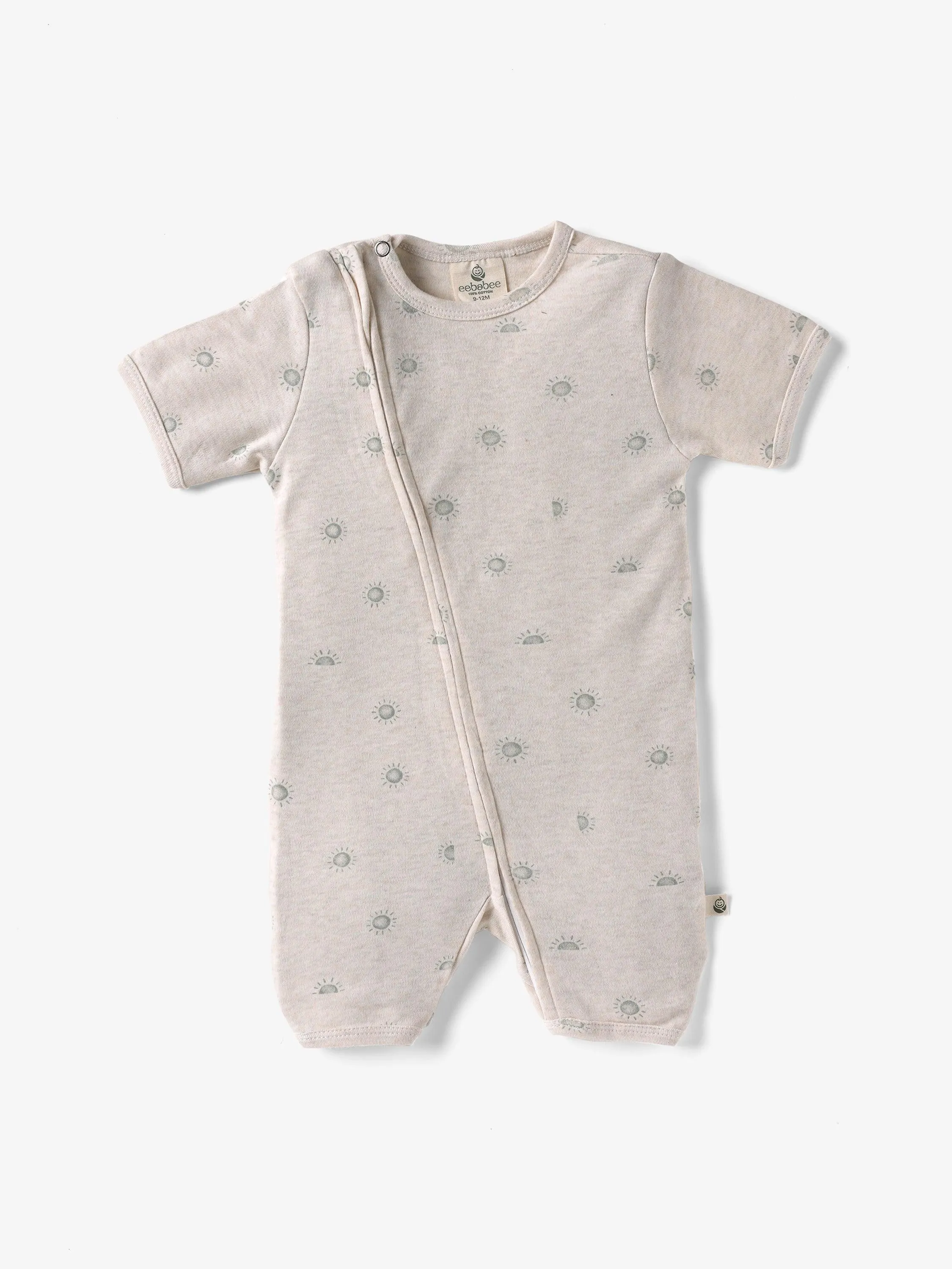 Half sleeve cream jumpsuit for baby girls and boys