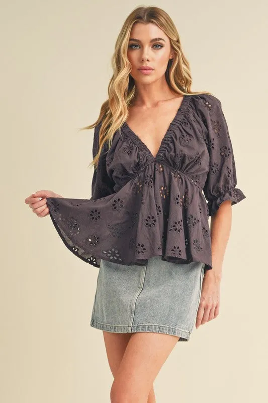 Hazle Eyelet Embroidered Top