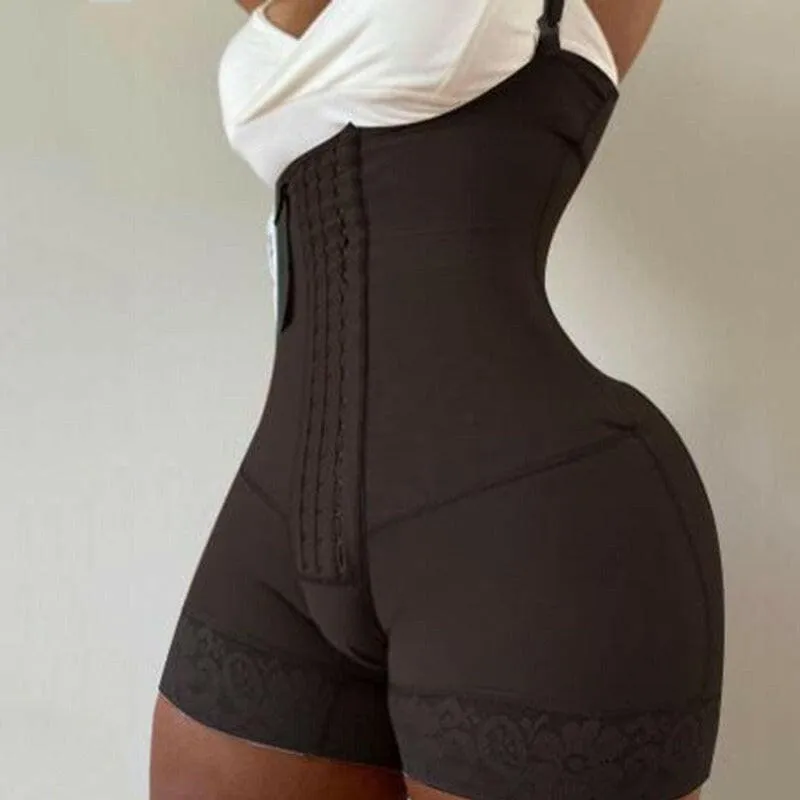 High-waisted Beige Shapewear Shorts for Belly Tightening and Hip Lifting