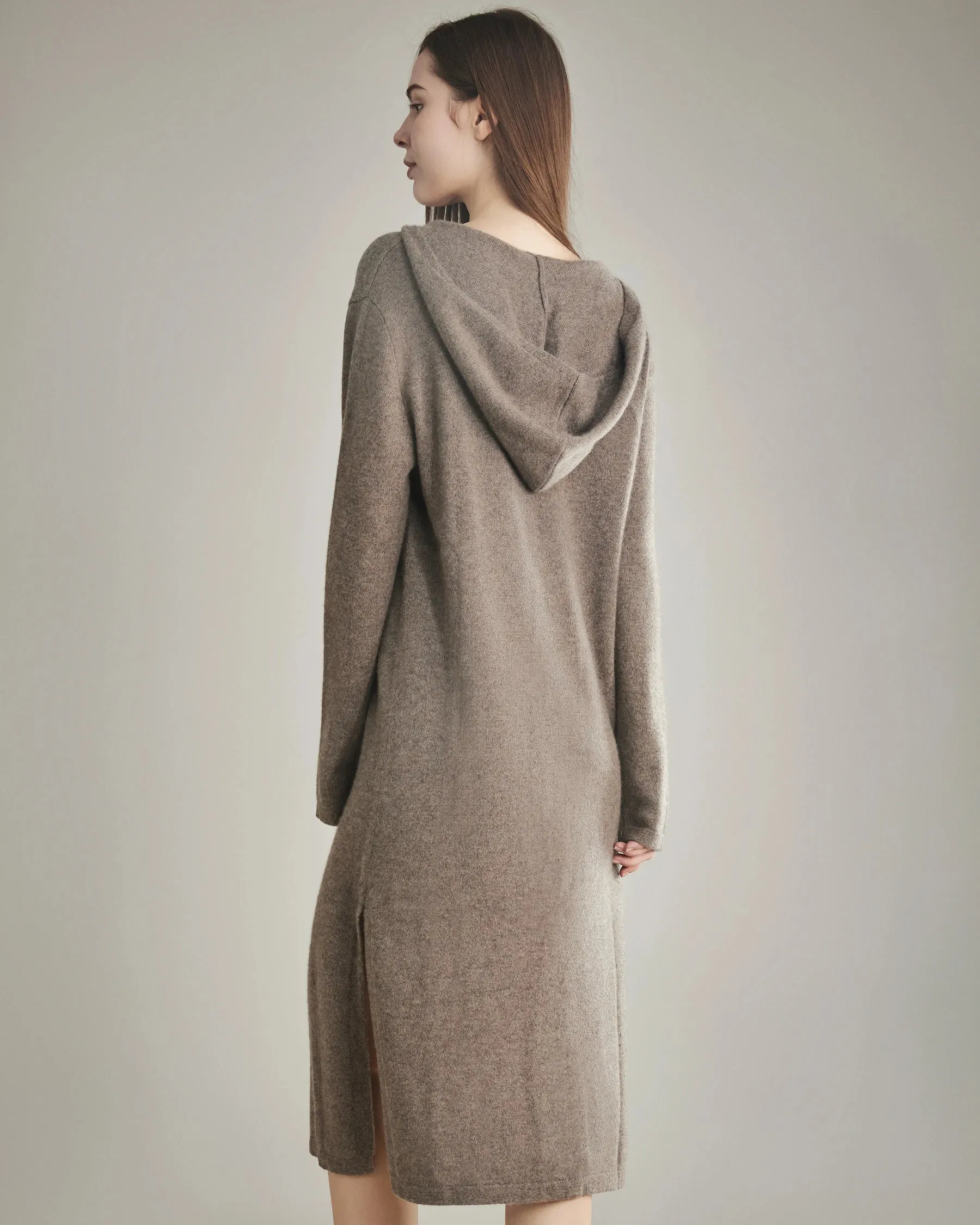 Hooded Cashmere Knit Dress