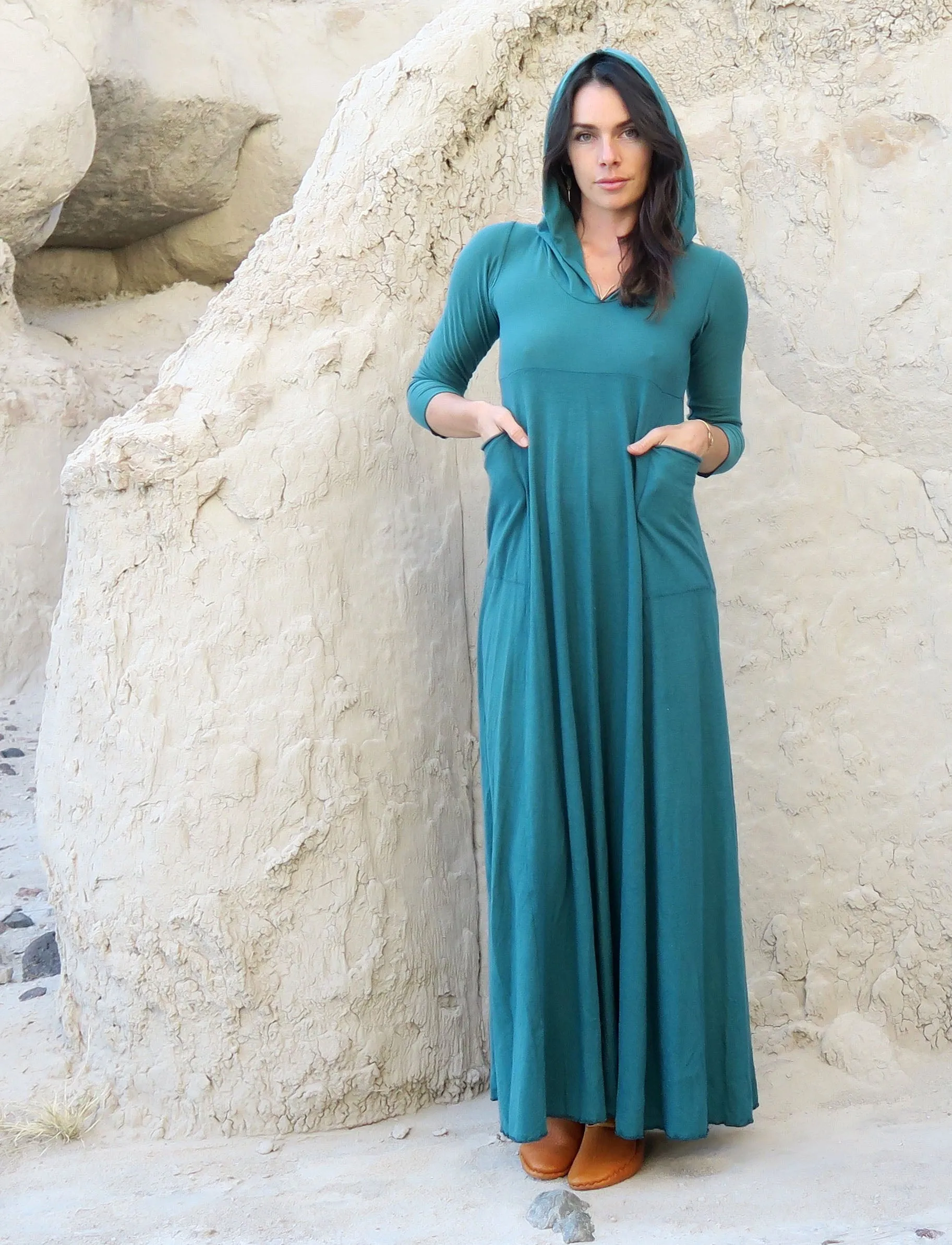 Hooded Eclipse Perfect Pockets Long Dress