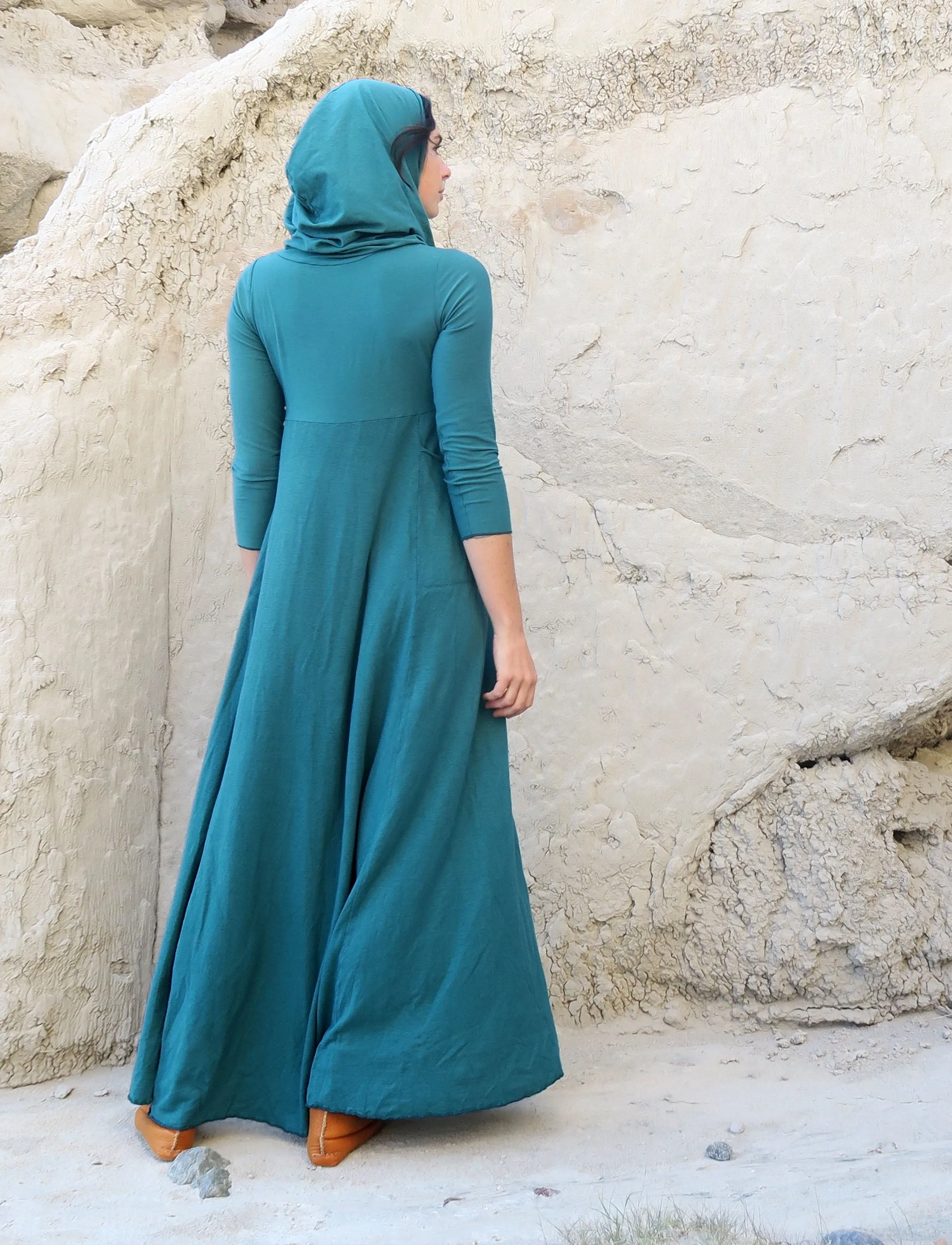 Hooded Eclipse Perfect Pockets Long Dress