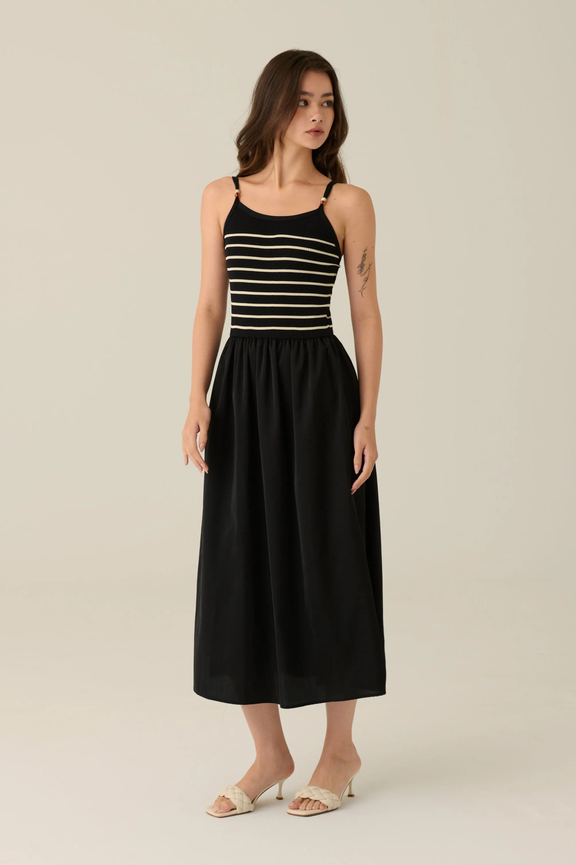 Indo cooling knit dress in black