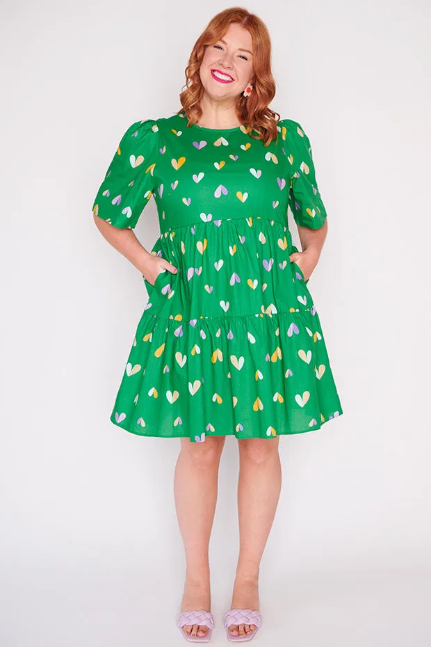 Isadora Green Hearts Dress