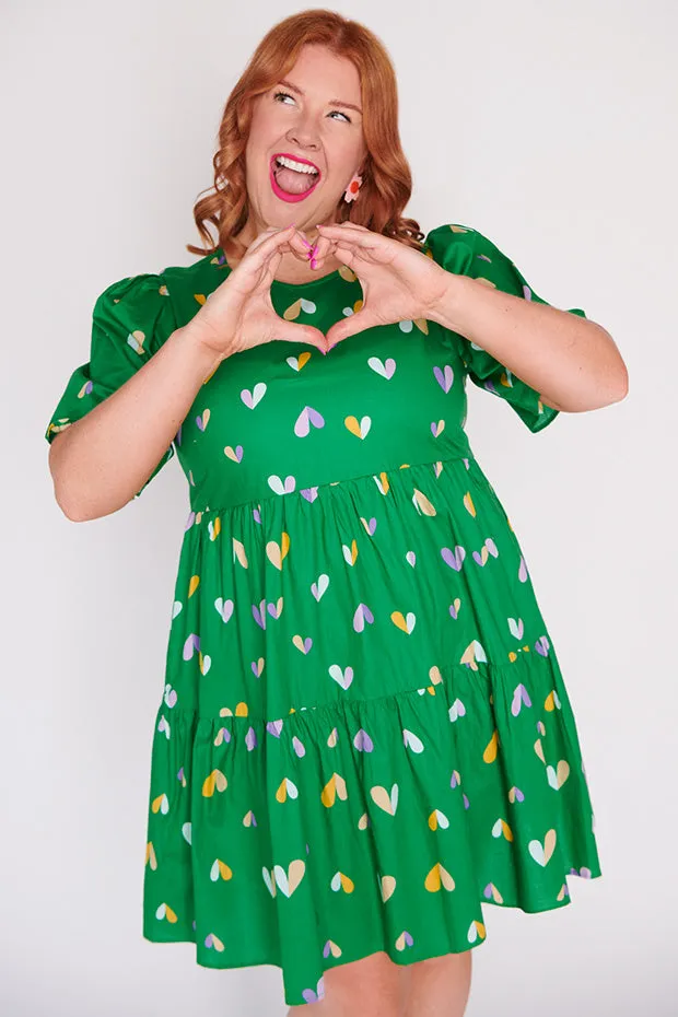 Isadora Green Hearts Dress