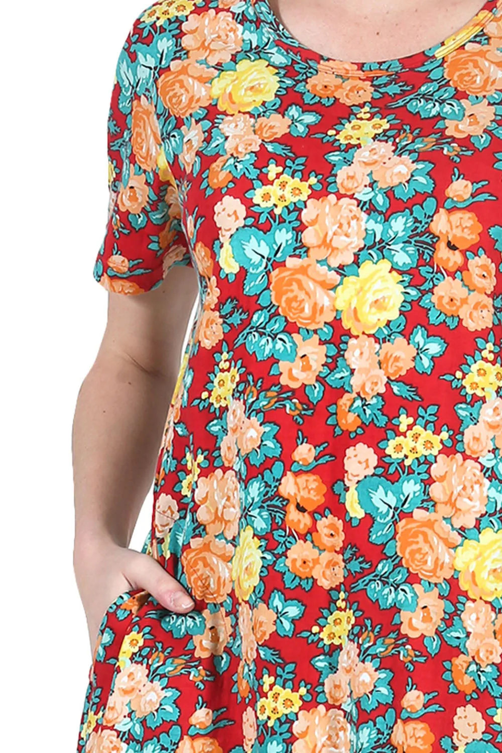 La Cera Floral Printed A-Line Dress