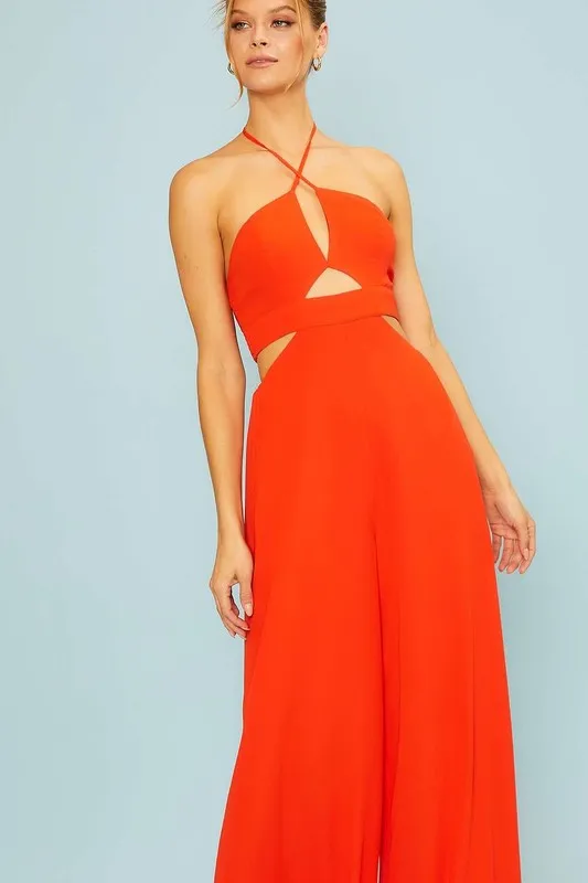 Lily Halter neck jumpsuit (Red)