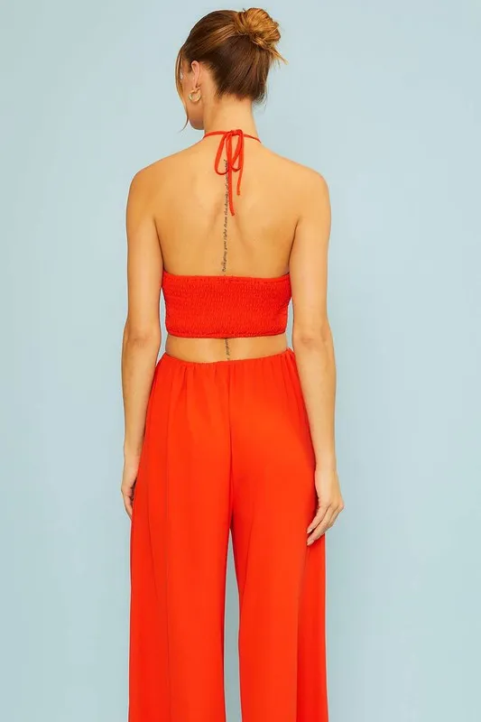 Lily Halter neck jumpsuit (Red)