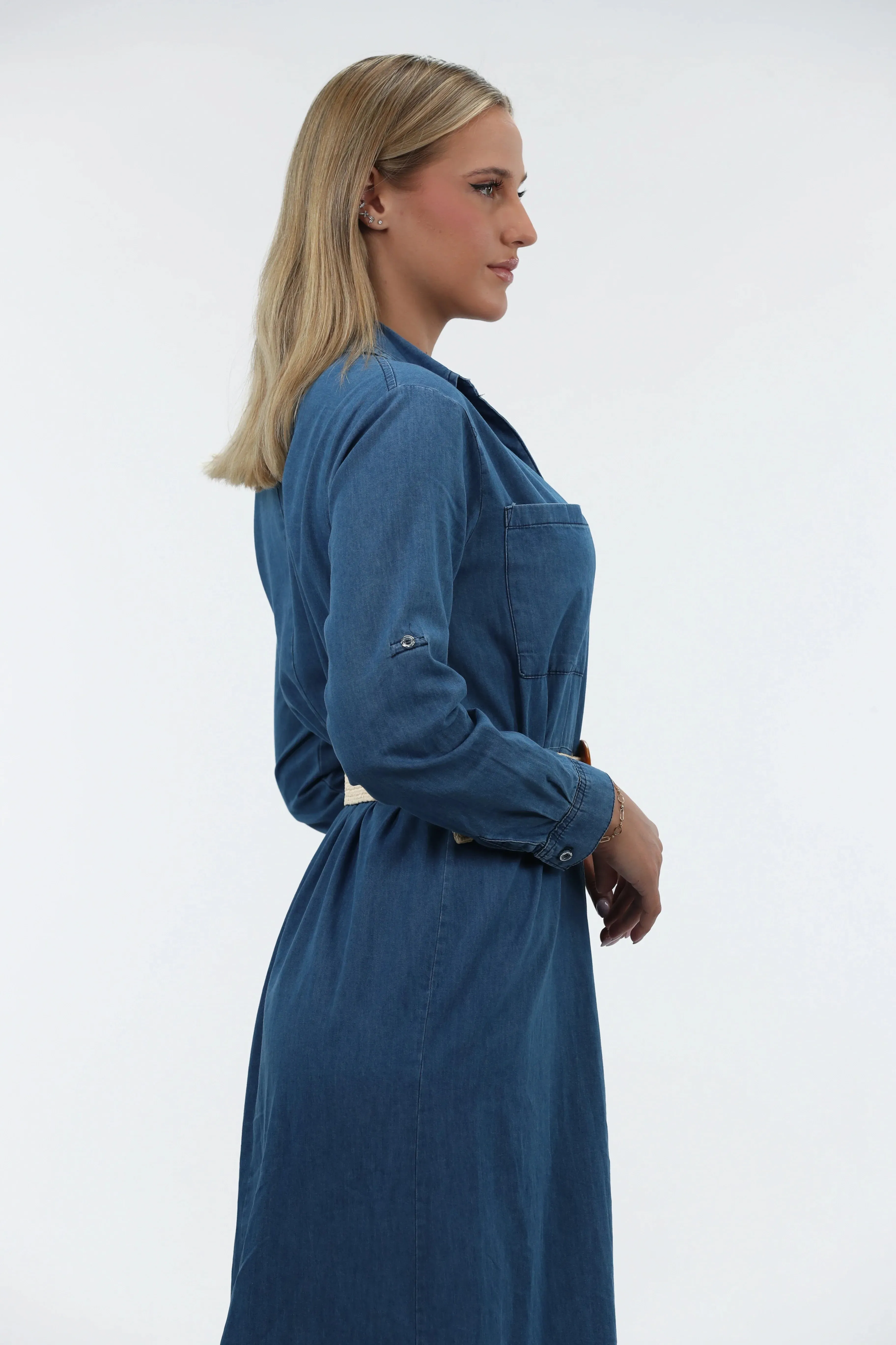 Long Sleeve Denim Dress