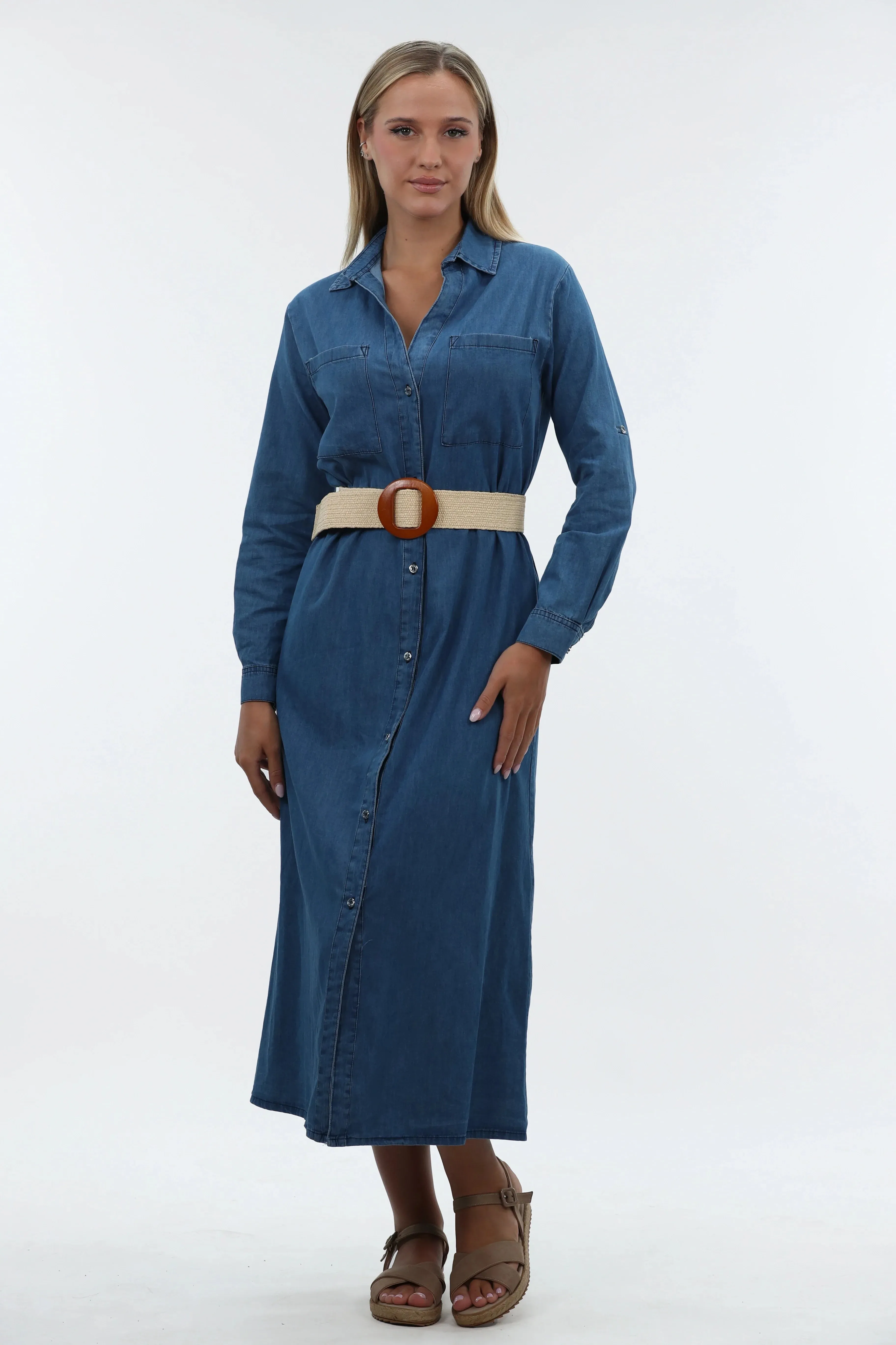 Long Sleeve Denim Dress