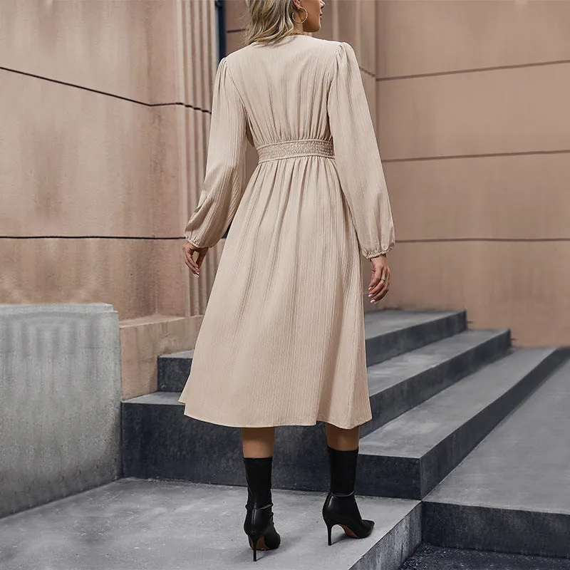 Long Sleeve Slit Midi Dress