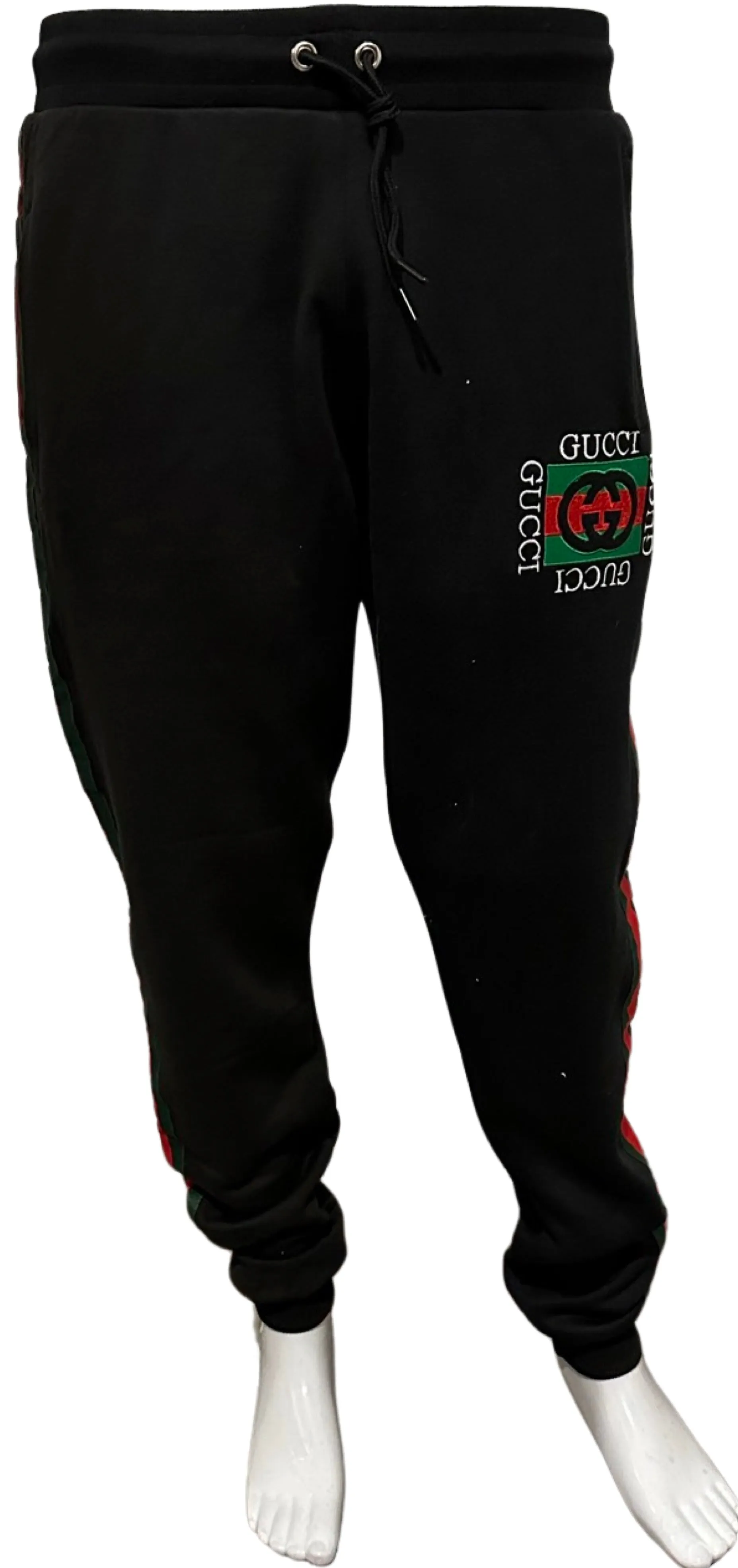 ^LUXURY^ (BLACK-MULTI) LUXURY EMBROIDERED JOGGER SWEATPANTS