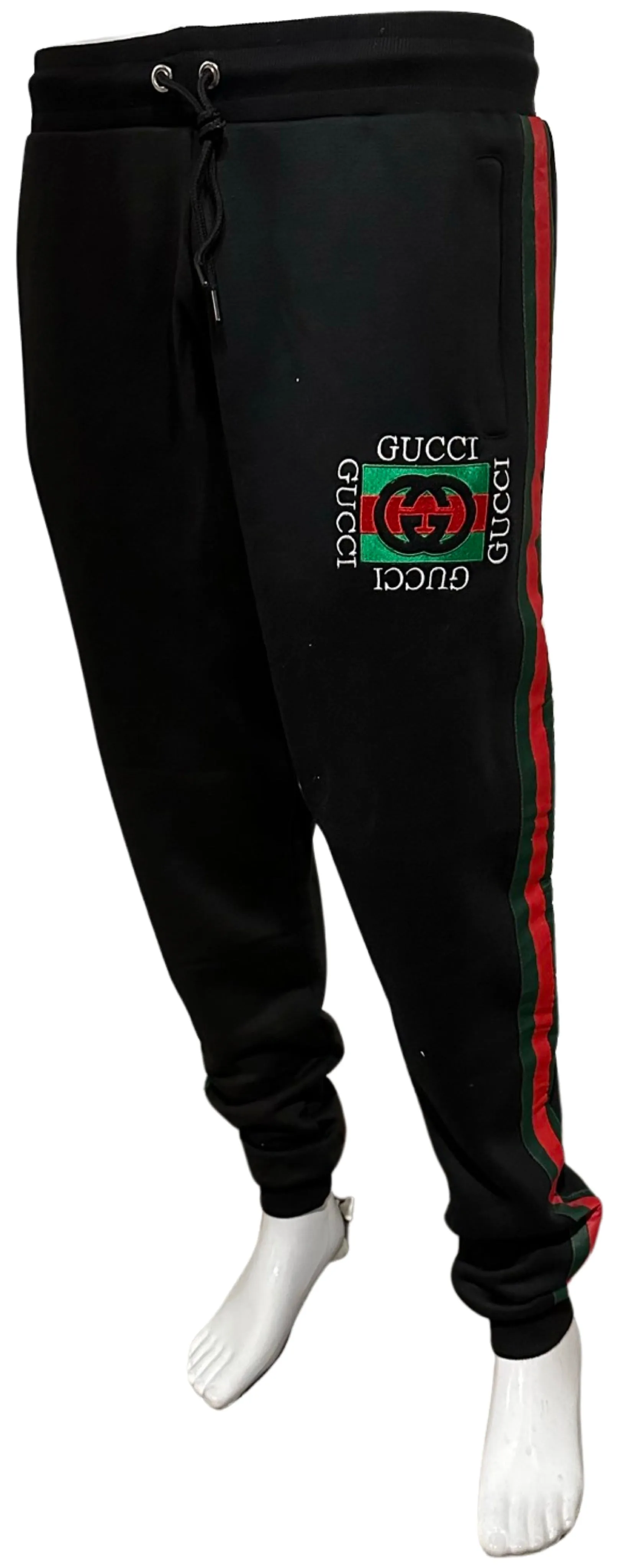 ^LUXURY^ (BLACK-MULTI) LUXURY EMBROIDERED JOGGER SWEATPANTS