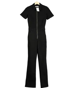 MANGO Black Denim Jumpsuit UK XS