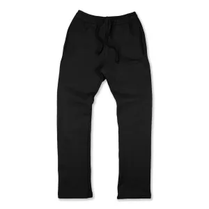 Marathon Relaxed Straight Leg Baby Flare Sweats - Black