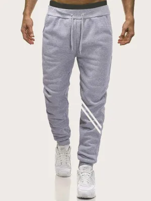 Men Stripe Tape Drawstring Sweatpants