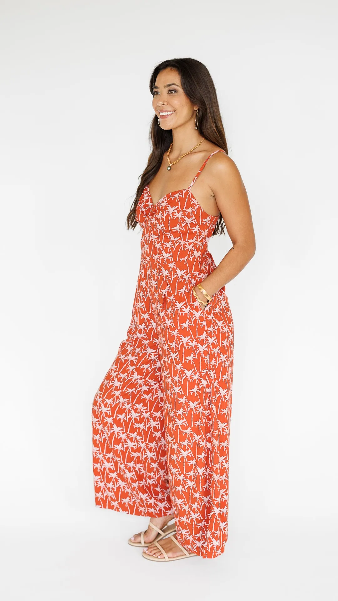 Morena Jumpsuit / Terracotta Palm