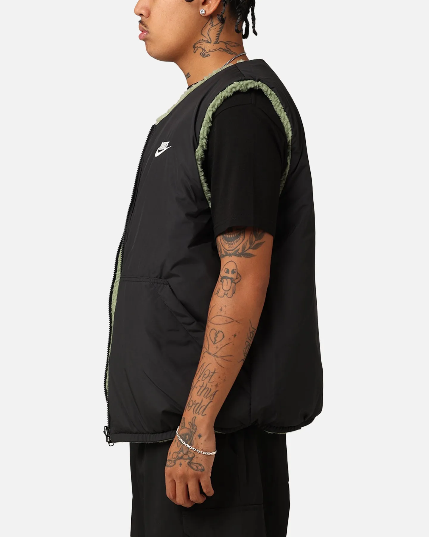 Nike Sportswear Sherpa Reversible Vest Oil Green/Black