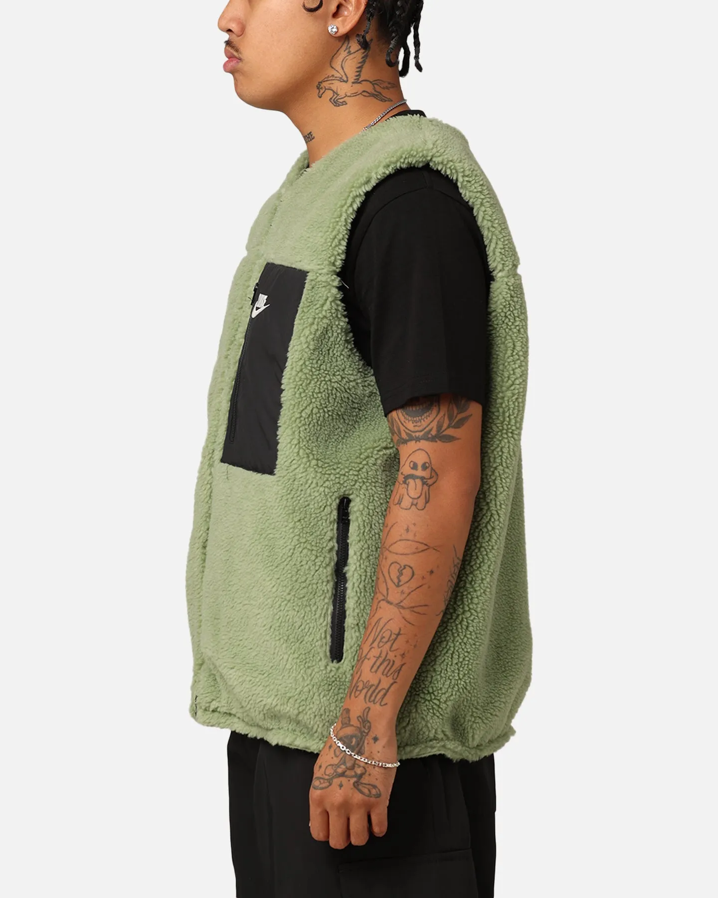 Nike Sportswear Sherpa Reversible Vest Oil Green/Black