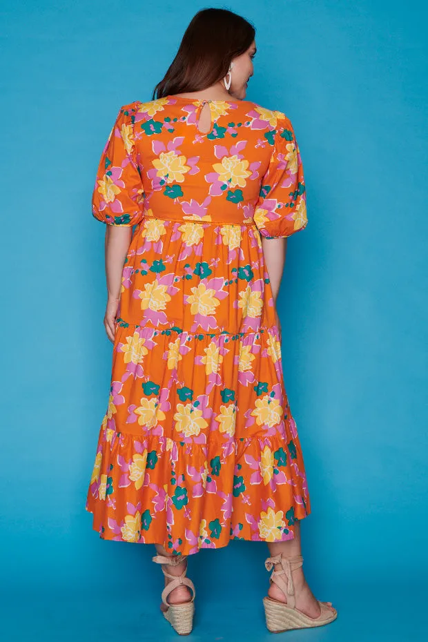 Noa Orange Botanics Dress