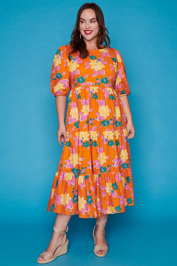 Noa Orange Botanics Dress