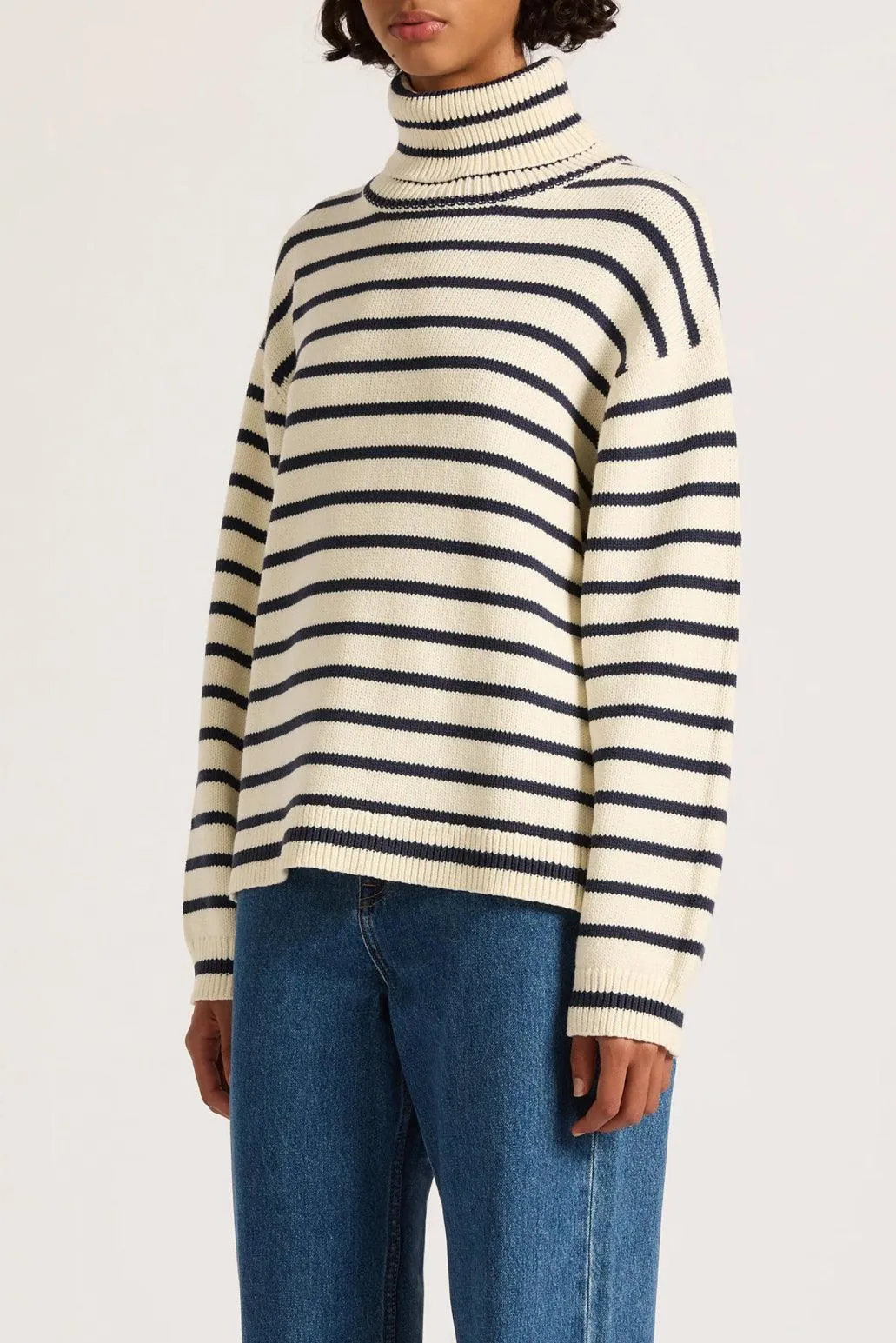 Nude Lucy Kai Turtleneck in Navy Stripe